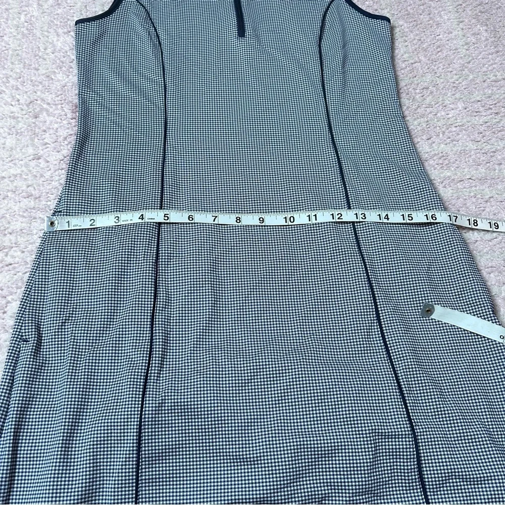 Greg Norman Womens Arielle Sleeveless Zip Golf Dress Size Small Navy Gingham - Picture 7 of 10